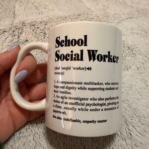 White Ceramic Mug for School Social Worker